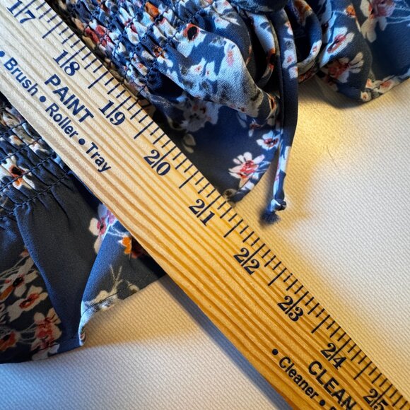 Sienna Sky Cropped Top Large Blue Floral Cottagecore Boho - Picture 6 of 9
